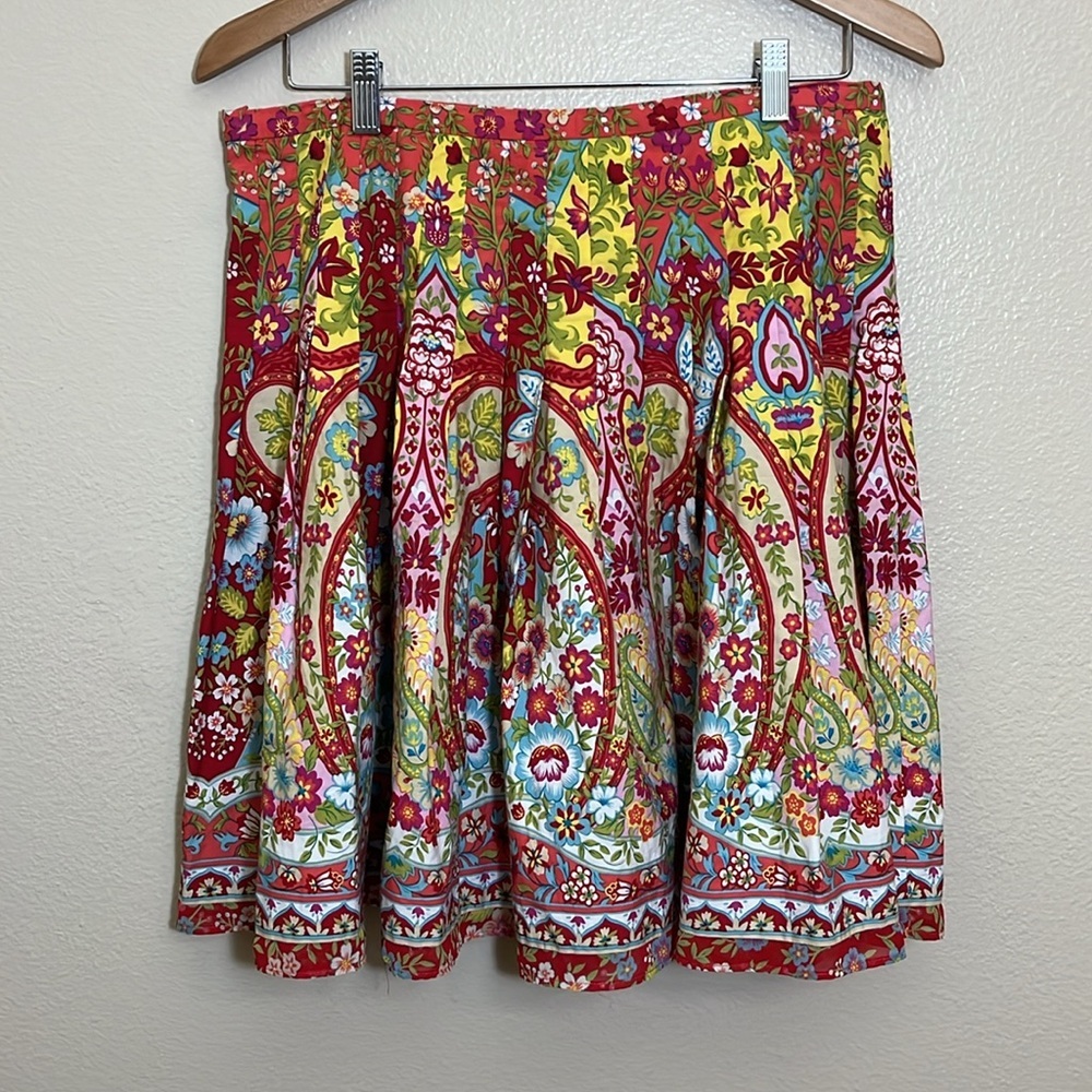 Jones Wear Jeans Floral Colorful Spring Cotton Skirt - Picture 6 of 9